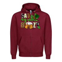 Burgundy Bad green boozy St. Patrick's Day Zipper Hoodie - CowGirlArtShop