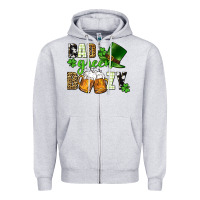 Heather Grey Bad green boozy St. Patrick's Day Zipper Hoodie - CowGirlArtShop