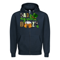 Navy Bad green boozy St. Patrick's Day Zipper Hoodie - CowGirlArtShop