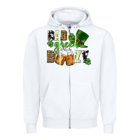 White Bad green boozy St. Patrick's Day Zipper Hoodie - CowGirlArtShop