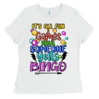 White bingo Ladies Tee - MaliasSmallBusiness