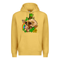 Antique Gold St. Patrick's boho skull Premium Hoodie - OliviaCreatesArt