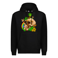 Black St. Patrick's boho skull Premium Hoodie - OliviaCreatesArt
