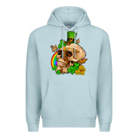 Blue Mist St. Patrick's boho skull Premium Hoodie - OliviaCreatesArt