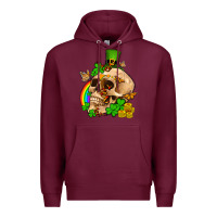 Burgundy St. Patrick's boho skull Premium Hoodie - OliviaCreatesArt