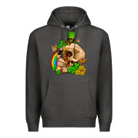Charcoal Heather St. Patrick's boho skull Premium Hoodie - OliviaCreatesArt