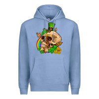 Colony Blue St. Patrick's boho skull Premium Hoodie - OliviaCreatesArt