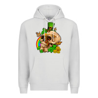 Dove Grey St. Patrick's boho skull Premium Hoodie - OliviaCreatesArt