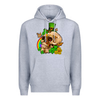 Heather Grey St. Patrick's boho skull Premium Hoodie - OliviaCreatesArt