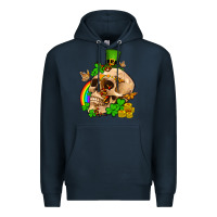 Navy St. Patrick's boho skull Premium Hoodie - OliviaCreatesArt
