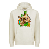 Oatmeal Heather St. Patrick's boho skull Premium Hoodie - OliviaCreatesArt