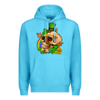 Ocean Blue St. Patrick's boho skull Premium Hoodie - OliviaCreatesArt