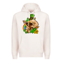 Pale Pink St. Patrick's boho skull Premium Hoodie - OliviaCreatesArt
