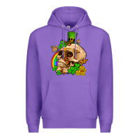 Purple St. Patrick's boho skull Premium Hoodie - OliviaCreatesArt
