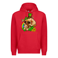 Red St. Patrick's boho skull Premium Hoodie - OliviaCreatesArt