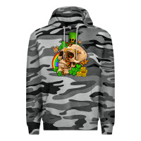 Slate Camo St. Patrick's boho skull Premium Hoodie - OliviaCreatesArt