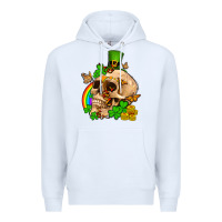 White St. Patrick's boho skull Premium Hoodie - OliviaCreatesArt