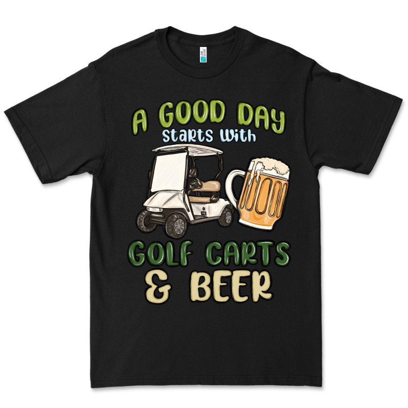 A God Day Starts With Golf Carts And Beer Premium Tee by MaliasSmallBusiness | Teevron