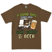Cacao a god day starts with golf carts and beer Premium Tee - MaliasSmallBusiness