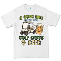 White a god day starts with golf carts and beer Premium Tee - MaliasSmallBusiness