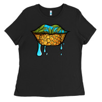Black summer vibes pineapple lips Ladies Tee - Jasminsmagicworld
