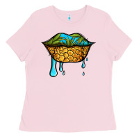 Bubblegum Pink summer vibes pineapple lips Ladies Tee - Jasminsmagicworld