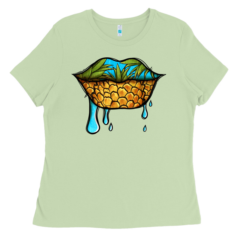 Summer Vibes Pineapple Lips Ladies Tee by Jasminsmagicworld | Teevron
