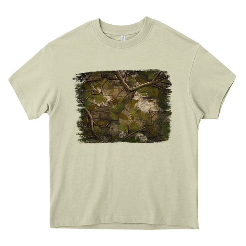 Green Hunter Camouflage Pattern Brushstroke Heavy Core Tee by Jasminsmagicworld | Teevron