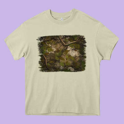 Green Hunter Camouflage Pattern Brushstroke Heavy Core Tee Designed By Jasminsmagicworld