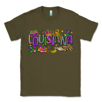 Army Green louisiana mardi gras Classic Tee - LillyAllenDesigns
