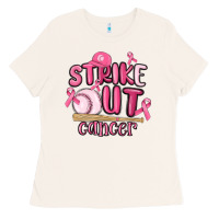 Bone strike out cancer baseball Ladies Tee - MaliasSmallBusiness