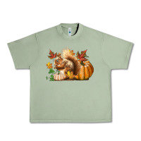 Oil Green Fall Squirrel Urban Heavy Tee - LillyAllenDesigns