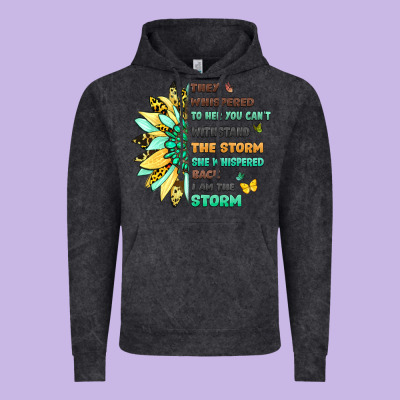 Inspirational Flower And Quote Design Vintage Hoodie Designed By Lillyallendesigns