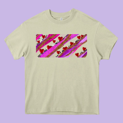 Leopar And Cowhide With Heart Candies Heavy Core Tee Designed By Adodesignshop