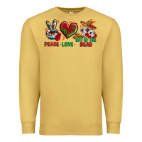 Antique Gold Peace Love Day Of The Dead Premium Sweatshirt - BundleAndBundleShop