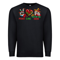 Black Peace Love Day Of The Dead Premium Sweatshirt - BundleAndBundleShop