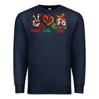 Navy Peace Love Day Of The Dead Premium Sweatshirt - BundleAndBundleShop