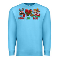 Ocean Blue Peace Love Day Of The Dead Premium Sweatshirt - BundleAndBundleShop