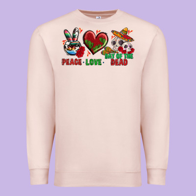 Peace Love Day Of The Dead Premium Sweatshirt Designed By Bundleandbundleshop