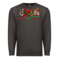Smoke Peace Love Day Of The Dead Premium Sweatshirt - BundleAndBundleShop