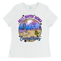 White salt water heals everything Ladies Tee - MaliasSmallBusiness