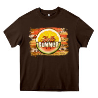 Chocolate Brown hello summer watermelon lemon Heavy Core Tee - Jasminsmagicworld
