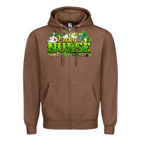 Chestnut Lucky Nurse St. Patrick's Day Zipper Hoodie - HowdyJamesFarm