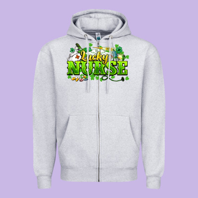 Lucky Nurse St. Patrick's Day Zipper Hoodie Designed By Howdyjamesfarm