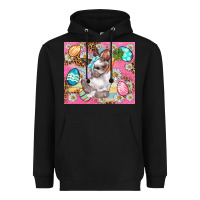 Black Easter Bunny And Egg With Leopard Pattern Tumbler Heavyweight Hoodie - BundleAndBundleShop