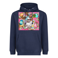 Navy Easter Bunny And Egg With Leopard Pattern Tumbler Heavyweight Hoodie - BundleAndBundleShop