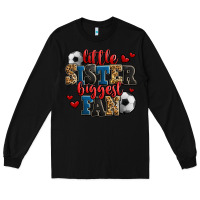 Black little sister biggest fan soccer Long Sleeve Tee - Jasminsmagicworld
