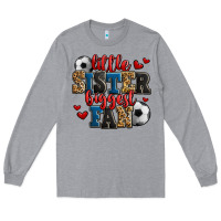 Heather Grey little sister biggest fan soccer Long Sleeve Tee - Jasminsmagicworld
