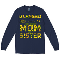 Navy Blessed Mom And Sister Long Sleeve Tee - Bettercallsaul