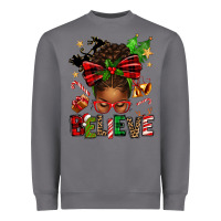 Storm christmas believe afro messy bun Heavyweight Sweatshirt - texasbilliewilder